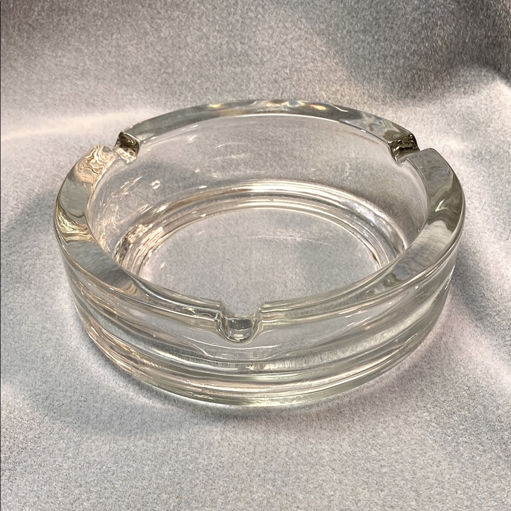 Vintage Clear Glass Ashtray Mid Century Modern